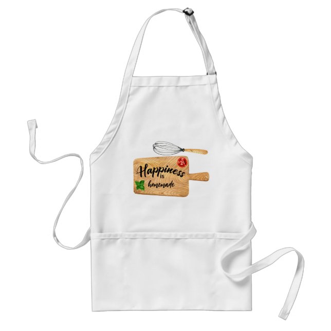 Tablier Chef de logo heureux fait maison (Devant)