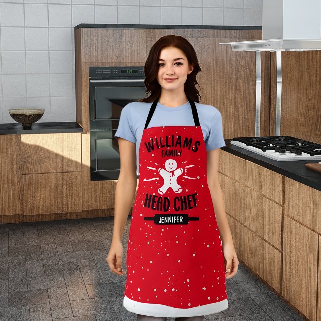 Tablier Chef de Noël sur mesure, Jumelage de la famille (Créateur téléchargé)