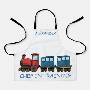 Tablier Chef en formation Train rouge Personnaliser l'aire