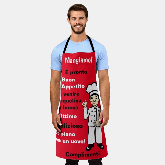 Tablier Chef italien - Mangiamo (Porté)