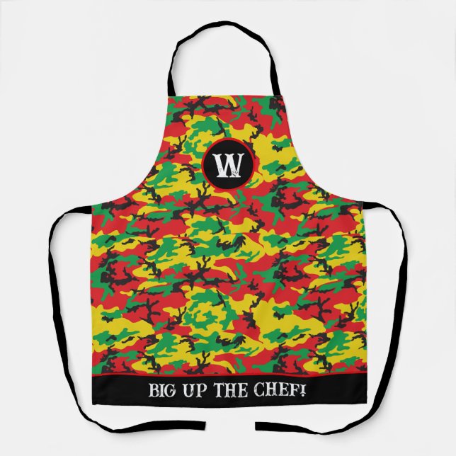 Tablier Chef jamaïcain et Cook Rasta Camouflage (Recto)