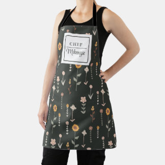 Tablier Chef Motif Boho personnalisée Chef femme