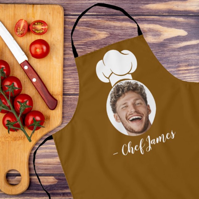 Tablier Chef personnalisé avec photo et nom Cuisine Cadeau (Créateur téléchargé)