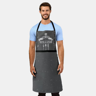 Tablier Chef personnalisé Chef gris foncé cool mens cuisin