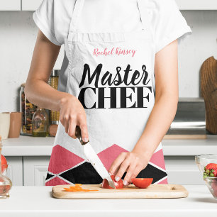 Tablier Chef principal nom du vérificateur rouge noir pers
