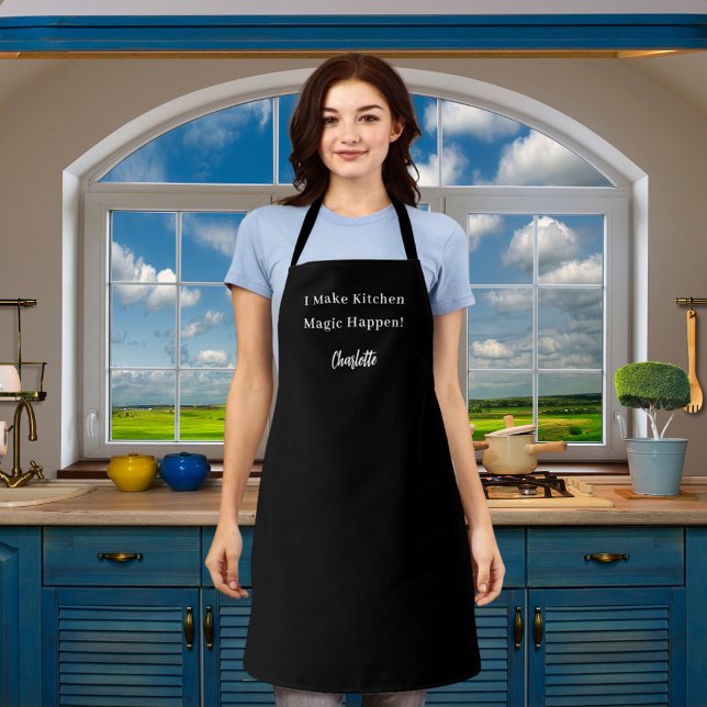Tablier Chef privé noir cuisine blanche magie (Créateur téléchargé)