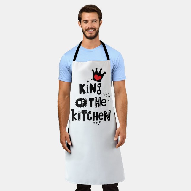 Tablier Chef Royal Apron : Roi de la cuisine (Porté)