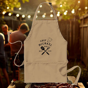Tablier Chef rustique moderne MEILLEUR PAPA JAMAIS Fête de