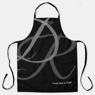 Tablier chef spécial monogramme noir