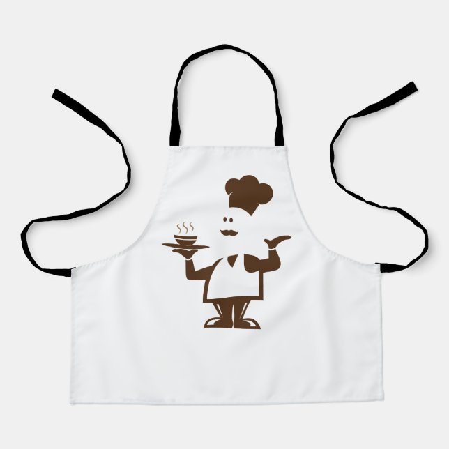 Tablier Chef tenant un bol de soupe (Recto)