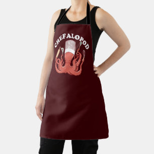 Tablier Chefalopod   Pun drôle de chef de poulpe