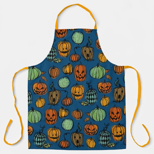Tablier Chefs de citrouille d'Halloween (Recto)