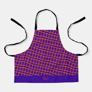 Tablier Chemin de fer Violet Orange Minimal Motif