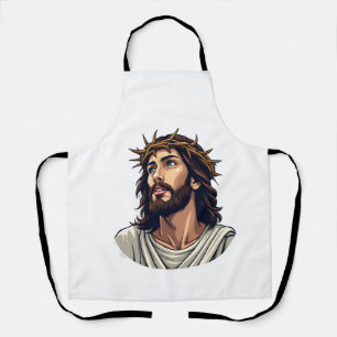 Tablier Chemise Couronne d'Épines Jésus Gravure Vintage 2