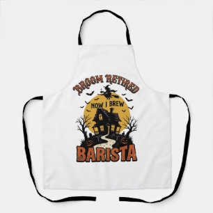 Tablier Chemise de barista Halloween Sorcière drôle Pun de