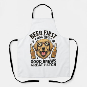 Tablier Chemise de bière Retriever doré Funny Dog Lover Vi