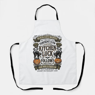 Tablier Chemise de cuisine Halloween Vintage Chat Noir Cit