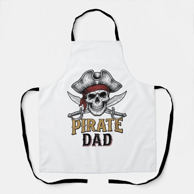 Tablier Chemise de gravure vintage d'épée de crâne de papa (Recto)