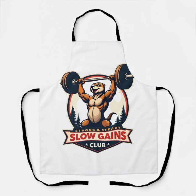 Tablier Chemise de gym drôle de paresseux vintage fort et  (Recto)
