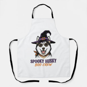 Tablier Chemise de Husky Halloween Sorcière Chien Graphiqu