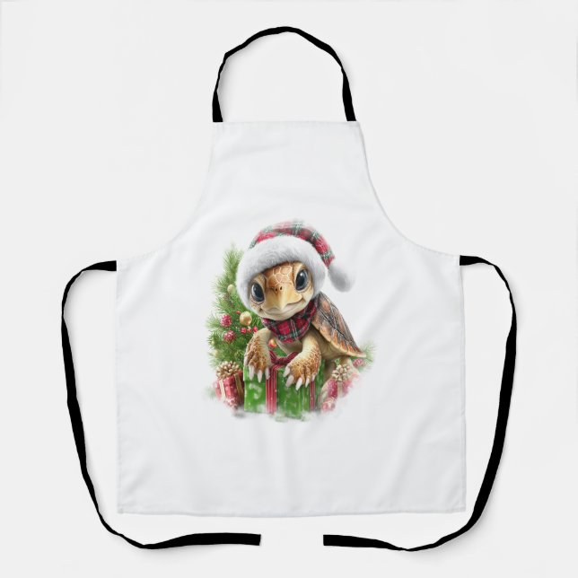 Tablier Chemise de la tortue de mer Noël Santa Hat (Recto)