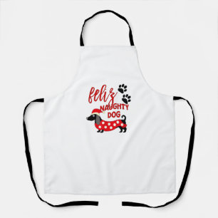 Tablier Chemise de Noël Dachshund _ Funny Feliz Naughty Do