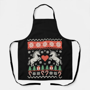 Tablier Chemise de Noël démodée de licorne Saison de vacan