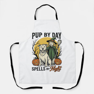 Tablier Chemise de sorcière de chien d'Halloween Gravure v
