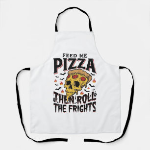Tablier Chemise d'horreur de pizza Gravure vintage Soirée