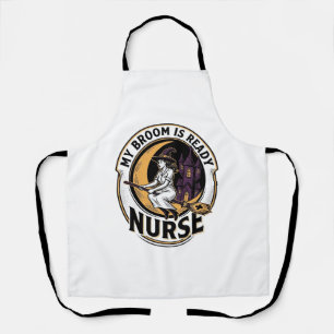 Tablier Chemise d'infirmière Halloween Dessin de balai de