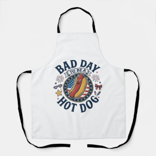 Tablier Chemise drôle de fête patriotique de Hot Dog mauva
