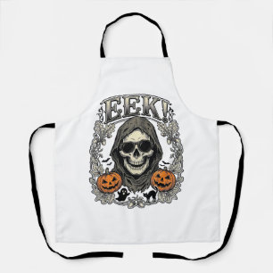 Tablier Chemise Graphique Crâne Halloween Gravure Vintage 