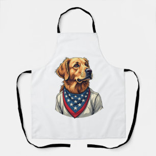 Tablier Chemise gravée vintage Americana Golden Retriever
