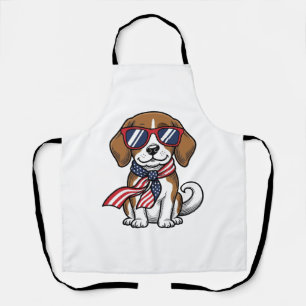 Tablier Chemise lunettes de soleil chien Beagle patriotiqu