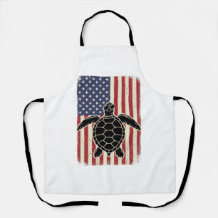 Tablier Chemise patriotique vintage tortue marine drapeau