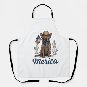 Tablier Chemise vintage cowboy chien drapeau américain Mer