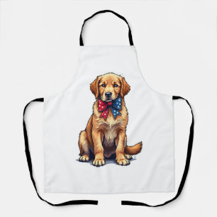 Tablier Chemise Vintage de chiot Golden Retriever Patrioti