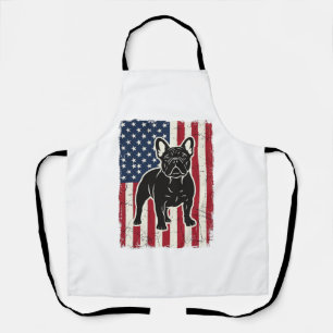 Tablier Chemise vintage drapeau patriotique Bouledogue fra