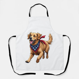 Tablier Chemise vintage gravure Freedom Golden Retriever 4