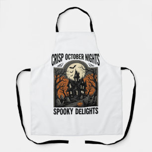 Tablier Chemise vintage Halloween avec nuit d'octobre hant