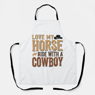 Tablier Chemise vintage Western Cheval et citation de cowb
