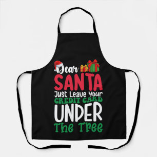Tablier Cher Papa Noël Laissez Simplement Votre Carte Banc