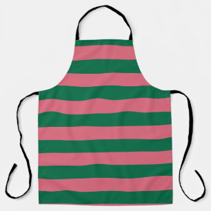 Tablier Chérie Picket Rose Vert Bande