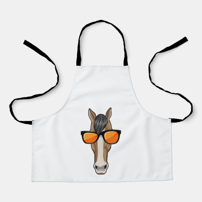 Tablier Cheval avec lunettes de soleil (Recto)