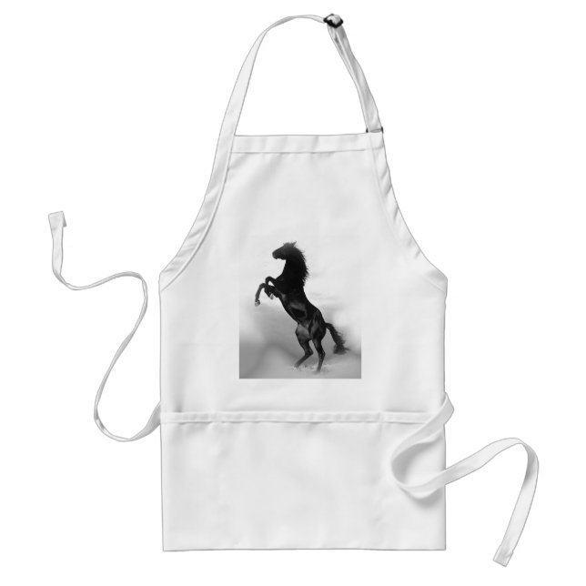 Tablier Cheval blanc noir (Devant)