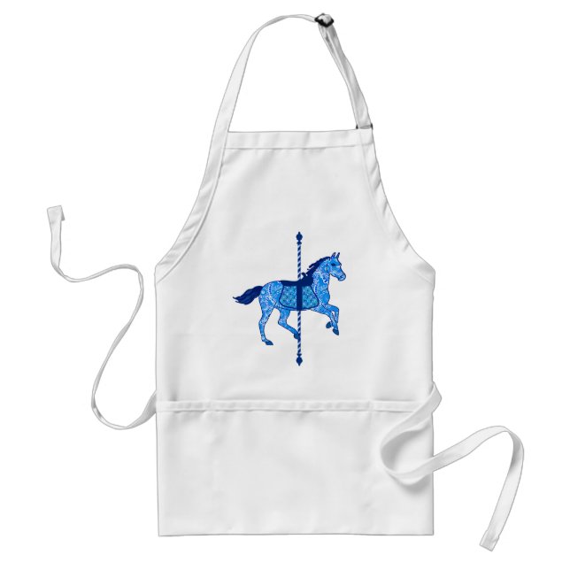 Tablier Cheval de carrousel - Cobalt et Sky Blue (Devant)