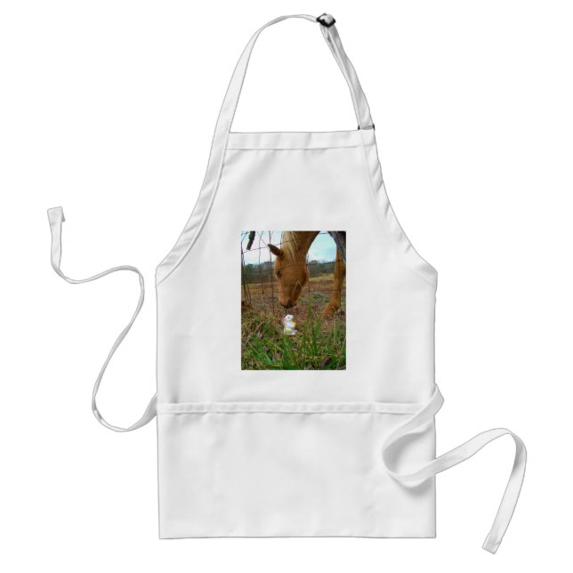 Tablier cheval et fleur de printemps Bunny (Devant)