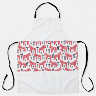 Tablier Cheval populaire suédois motif sans couture fleuri