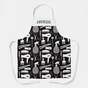 Tablier Chic Black Rose White Hair Styliste Outils Ajouter