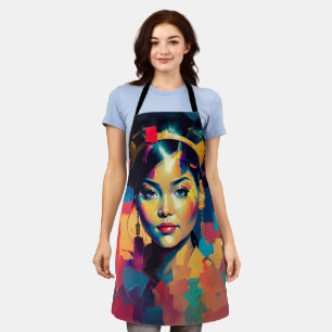 Tablier Chic Gold Foil Colorful Femmes Impasto peinture à 